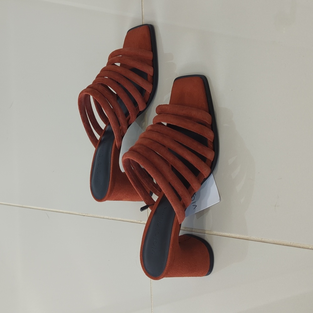 NIB Mango Strappy Mules sz 6